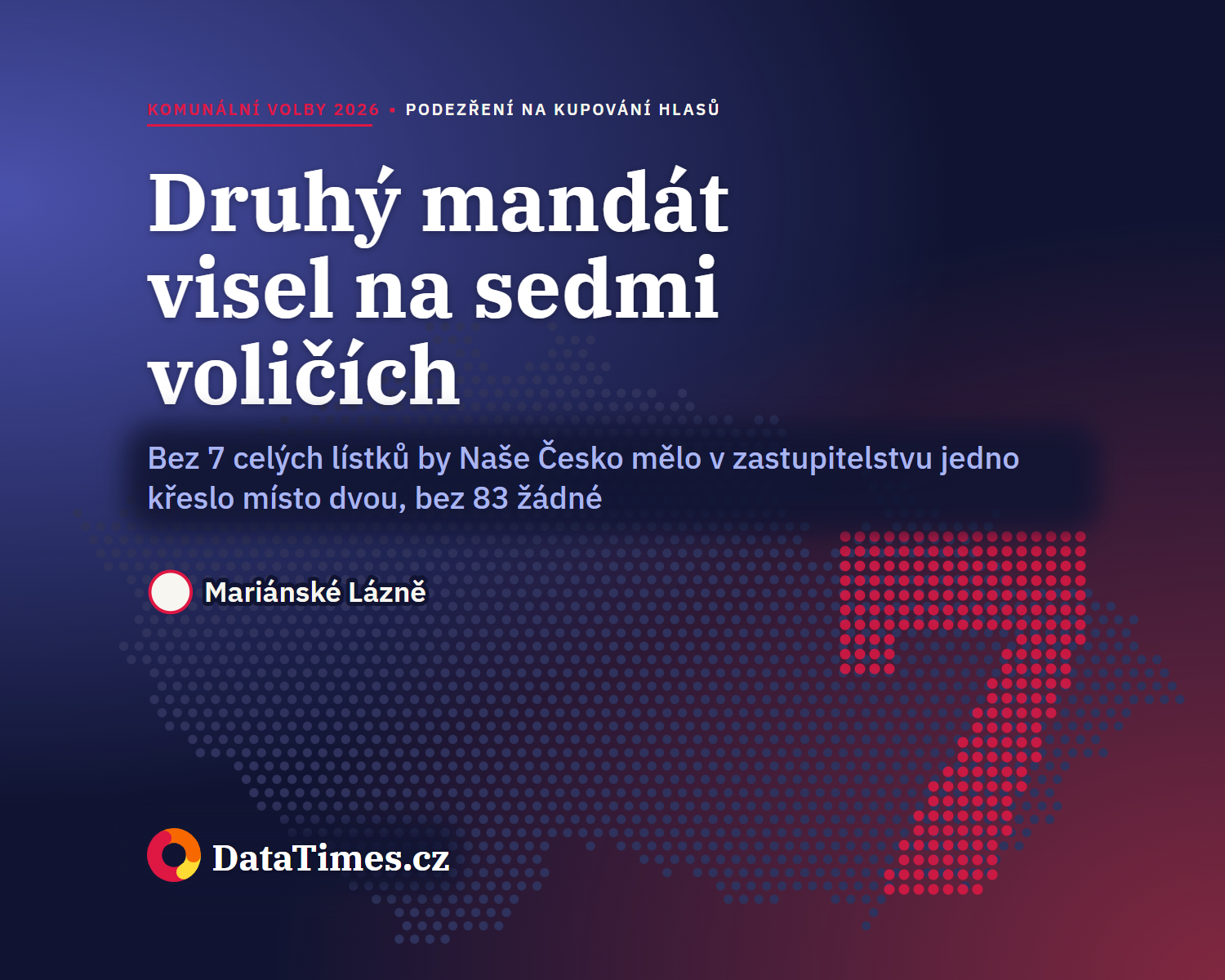 Druhý mandát Našeho Česka v Mariánských Lázních visel na sedmi voličích