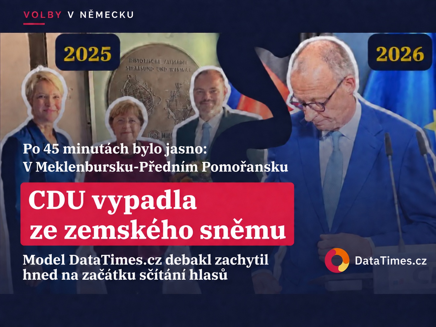Poprvé od roku 1949 vypadla CDU ze zemského sněmu. Náš model to ukázal od prvního sčítání